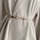 Women Elastic Thin Belt Decorative Pearl Waistband Elegant Clothing Accessories
