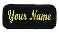 Name Patch Uniform Work Shirt Personalized Embroidered Black Border with Black. Sew on.