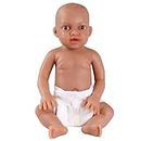 YEEFAIRY Full Body Platinum Silicone Baby Doll, 17 Inch Realistic Tan Boy Baby Dolls, Lifelike Soft Silicone Teaching Collectible Doll, Nice Gifts for Parents Kids Adults