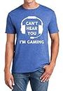 Sweet Gisele Can't Hear You I'm Gaming T-Shirt, Funny T Shirt for Men, Video Gamer Headset Humor Joke Gifts for Teenage Boys Blue Heather Kids 6-8