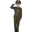 Smiffy's Children's Army Officer Costume, Jacket, Belt, Trousers, Hat, Mock Shirt & Tie, Boys, Size:L, Colour: Green, 27536