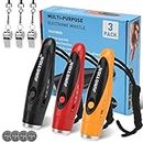 Xflyee Electronic Whistle, 3 Tone Handheld Electric Whistle with Lanyard, Loudest Outdoor Sport Whistle for Teacher, P.E, Referees, Coaches, Emergency Whistle, Soccer Sports Whistle [3 Pack Gift Box]