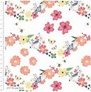 Beatrix Potter - Peter Rabbit Fabric Flower and Dreams Printed 100% Cotton Children's Craft Fabric Ideal for Crafts, Quilting, Sewing, Dressmaking, Bunting (1 Metre Pre-Cut, Large Florals)