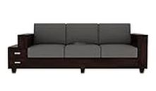 WOODTREND™ Wood Sofa Set Home Living Room | Wooden 3 Seater Sofa Set | Sheesham Wood 3 Seater Sofa Set | Without Pillow | 3 Seater Sofa | Walnut Finish