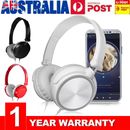 Wired Headphones Bass HiFi Over Ear Headset Earphone Stereo Noise Cancelling AU