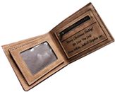 Personalized Engraved Men's Wallet Dad Vegan Leather Grandad Male Classic Gift