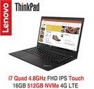 CLEARANCE ThinkPad T490s i7 4.8GHz FHD Touch 16GB 512GB 4G Premier Warranty T14s