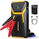 VTOMAN V6 Jump Starter, Car Battery Charger Portable 1500A Peak Jump Box for 12V Auto Battery Booster Pack (Up to 7L Gas/5L Diesel Engines) with Power Bank, Jumper Cables, Carrying Bag(Yellow)