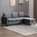 85" Sectional Sofa Set with Storage Ottoman, L Shaped Couch for Living Room