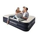 SENNOUL Air Mattress Queen with Built in Pump - Upgraded Blow Up Bed, 2 Mins Quick Self Inflatable with Double Air Chamber, 16"/650lbs Max, All Night No Lost Air, for Camping,Home,Portable Travel