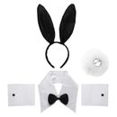 Bunny Costume Accessories Set Rabbit Ears Headband Collar Cuffs Plush Tail,Pin