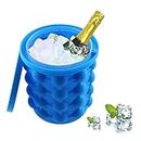 Madhav Villa Silicone Reusable Silicon ICE Cube Bag Maker Cubes Ball Save Wine Gel Space Genie Bucket ICE Bucket (Blue)