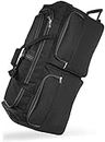 DK Luggage XL 34" Extra Large Wheeled Holdall Suitcase Sports or Travel Bag Trolley Luggage with 3 Wheel Black