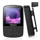 YOTON Lettore MP3 da 32 GB, lettore MP3 Bluetooth 5.0 con clip, audio HiFi integrato, radio FM, registratore vocale, design mini, ideale per lo sport, supporta schede SD fino a 128 GB