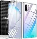Rayboen for Samsung Galaxy Note 10 Plus Case with 2X Soft Screen Protector, Crystal Clear Hybrid Designed Protective Shockproof Slim Phone Cover for Galaxy Note 10 Plus