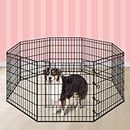 Beastie 30" Foldable Pet Dog Metal Playpen, Universal Portable Pet Exercise Cage Play Yard Enclosure Fence for Indoor Outdoor, 8 Panels Folding Dog Play Pen Frame for Puppy Cat Rabbit Animal