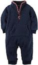 Carter's Baby Girls' 1 Piece Footies and Rompers, Cozy Navy, 3 Months