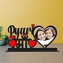 MyGiftyShop Pyari Maa Customized Wooden Photo Frame Table Top 12 X 8 Inch - | Best Birthday Sorry Retirement Mothers Day Gift | For mother mom mummy maa