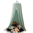 ESINPHLOS Kids Bed Canopy for Bedroom Round Dome for Baby Nursery Room Decorations Ultra Large Skin-friendly Soft Cotton Net Kid‘s Reading Room Bed Room Decorations 275cm (Green)