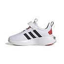 adidas Racer TR23 Shoes Kids8 EL Sneaker, FTWR White/Core Black/Bright Red Strap, 37 1/3 EU