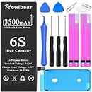 uowlbear 3500mAh Battery for iPhone 6s, Replacement Battery for iPhone A1688 A1633 A1700 with Complete Replacement Kits, Two Set Adhesive Strips and Seal -High Capacity 3 Year Warranty