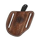 Tourbon Leather Pocket Folding Knife Sheath for Belt EDC Holster Man Cross Draw Right Side Carry Open Top Trapper Knives Carrier