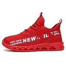 GUOCHENXY Boys Trainers Size Kids Black Running Shoes Breathable School Children Outdoor Sports Sneakers Red 13 UK Child