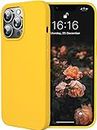 LOXXO® Microfiber Candy Case Compatible for iPhone 13 Pro 6.1 Inch Shockproof Slim Back Cover Liquid Silicone Case - Yellow
