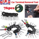 76 Pcs Terminal Ejector Kit Connector Pin Removal Tool Mechanic Suit Wire UK HOT