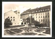 Postcard Röhrmoos, nursing home Schönbrunn, view from the garden with discounts 