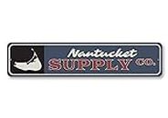 Nantucket Supply CO, Nantucket Store Sign, Nantucket Island Aluminum Sign - 4" x 18"