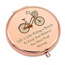 Bicycling Gifts for Girls Bicycle Inspirational Travel Makeup Mirror Bicyclist Gift Bike Lovers Gifts Cycling Gift Biker Gift Rider Compact Mirror Christmas Birthday Gifts for Women Her Female