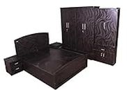 Hexagon Furniture Wood Cycrus Bedroom Set (Brown)