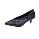 2022 New Womens Court Shoes Slip On Mid Kitten Heel Patent Leather Shoes Point Toe Casual Smart Office Work Party Dress Shoes Ladies Pumps Shoes Clearance UK Size 3.5-7