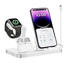 Charger Station for iPhone iWatch Airpod, 3 in 1 Fast Charging Dock Stand for iWatch Ultra 9 8 7 6 SE 5 4 3 2 Series & Airpod, iPhone 14 13 12 11 (Pro,Pro Max) XS XR X 8 7 Plus 6s 6 5S 5