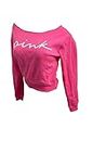 Pink Off The Shoulder/Open Neck Sweatshirt Color, Pink, X-Small