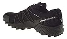 Salomon Men's Speedcross 4 Trail Running Shoe Black, 9.5 US