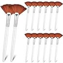 14 Pieces Fan Brushes Facial Applicator Brush Soft Fan Brushes Acid Applicator Brush Cosmetic Makeup Applicator Tools for Mud Cream (5.82 Inches, Brown)