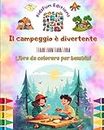 Il campeggio divertente - Libro da colorare per bambini - Disegni allegri per incoraggiare la vita all'aria aperta: Raccolta ispirata di adorabili scene di campeggio per bambini