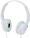 Sony MDR-ZX110 Foldable Wired Over-Ear Headphones without Mic, 30mm Dynamic Driver, One Size - White