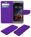 ACM Mobile Leather Flip Flap Wallet Case Compatible with Zte Axon 7 Mini Mobile Cover Purple