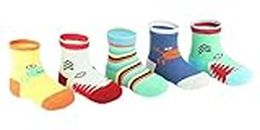 YES MUMMA Mid-Calf Socks For Baby Boys,Made With Durable, Cotton,cushioned socks,Winter Wear,Cute Designs For Baby Boy -Size- 24-36 M (Pack of 5 Pairs-Multicolour)