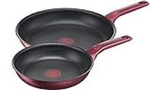 Tefal G2739072 Daily Chef Red Induction Non-Stick Twin Pack Frypans, 22/28cm