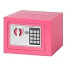 KENTOKO Small Money Safe Box Digital Security Safe Box with Keypad for Jewellery Money Valuables, Lock Safe Cabinet for Home, Office and Hotel, Pink