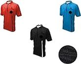 3 Pc Pro Soccer Referee Jerseys Set Red Blue & Black (Medium)