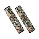 Coldinair 2PCs Hunting Camo Print Car Seat Belt Pads Cover Soft Shoulder Pads for a More Comfortable Driving,Hunting Forest Design Auto Interior Accessories for Men Women
