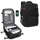 Cabin Bags 40x20x25 for Ryanair Underseat Carry-ons Bag Women, easyjet cabin bag 45x36x20 Hand Luggage Bag Travel Backpack Cabin Size Laptop backpack with USB Charging Port Shoes Compartment Black S