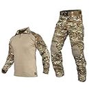 YEVHEV G3 Combat Suit Military Apparel Set Tactical Camouflage Clothing Hunting Uniform Paintball Gear with Knee Pads for Men