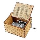 Kenon Engraved Wood Music Boxes For Son, Custom Vintage Hand Crank Musical Box and Your are My Sunshine Music, Christmas Birthday Gift For Son From Mom