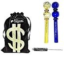 Newzenx Bong Oil Burner Pipe Bubbler 5.5 Inch (2 Pieces Combo Pack) Incl. Pipe Cleaner & Velvet Pouch